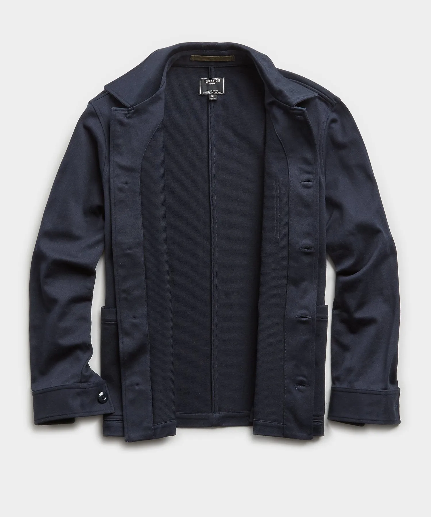 Japanese Knit Chore Coat in Navy