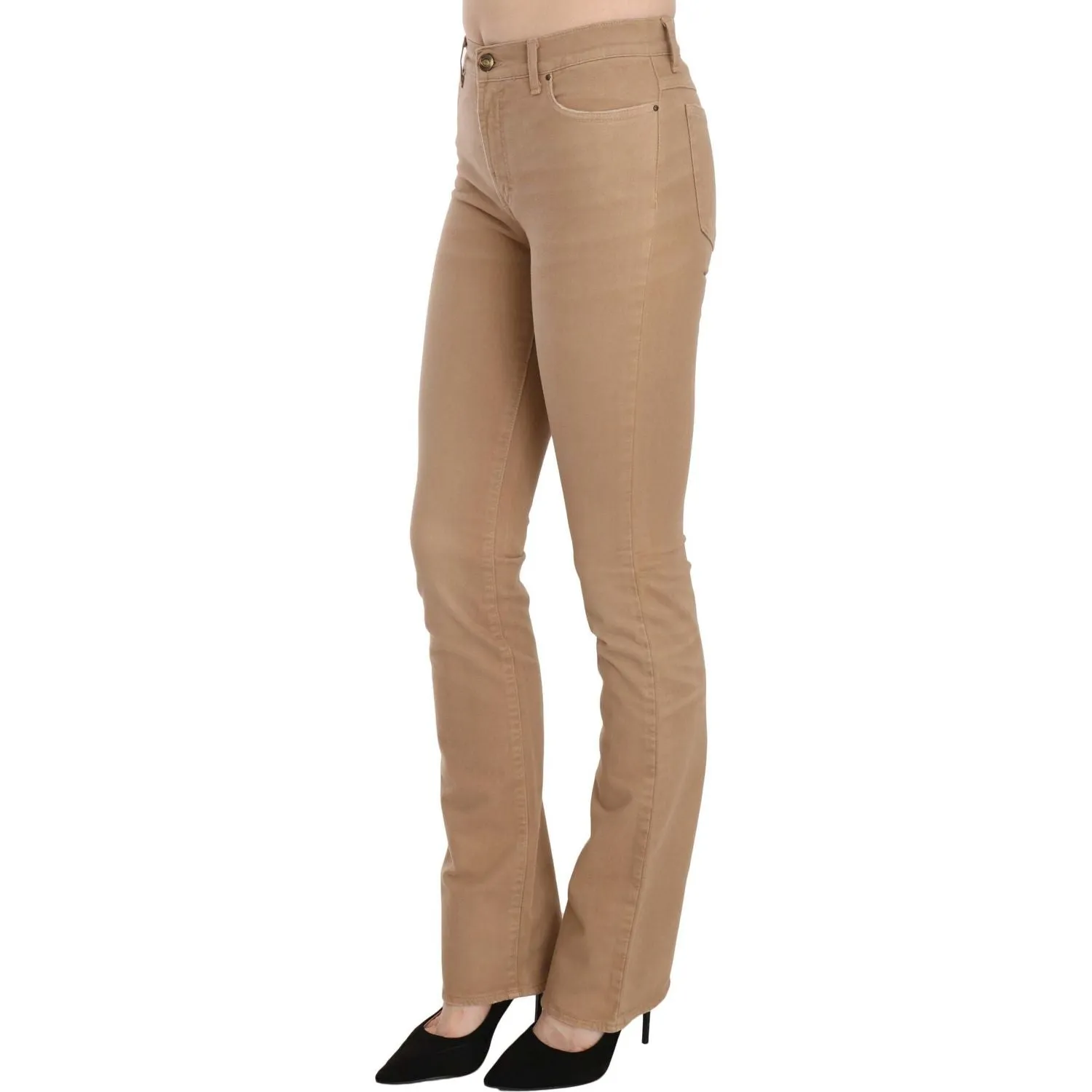 Just Cavalli Chic Brown Mid Waist Skinny Trousers