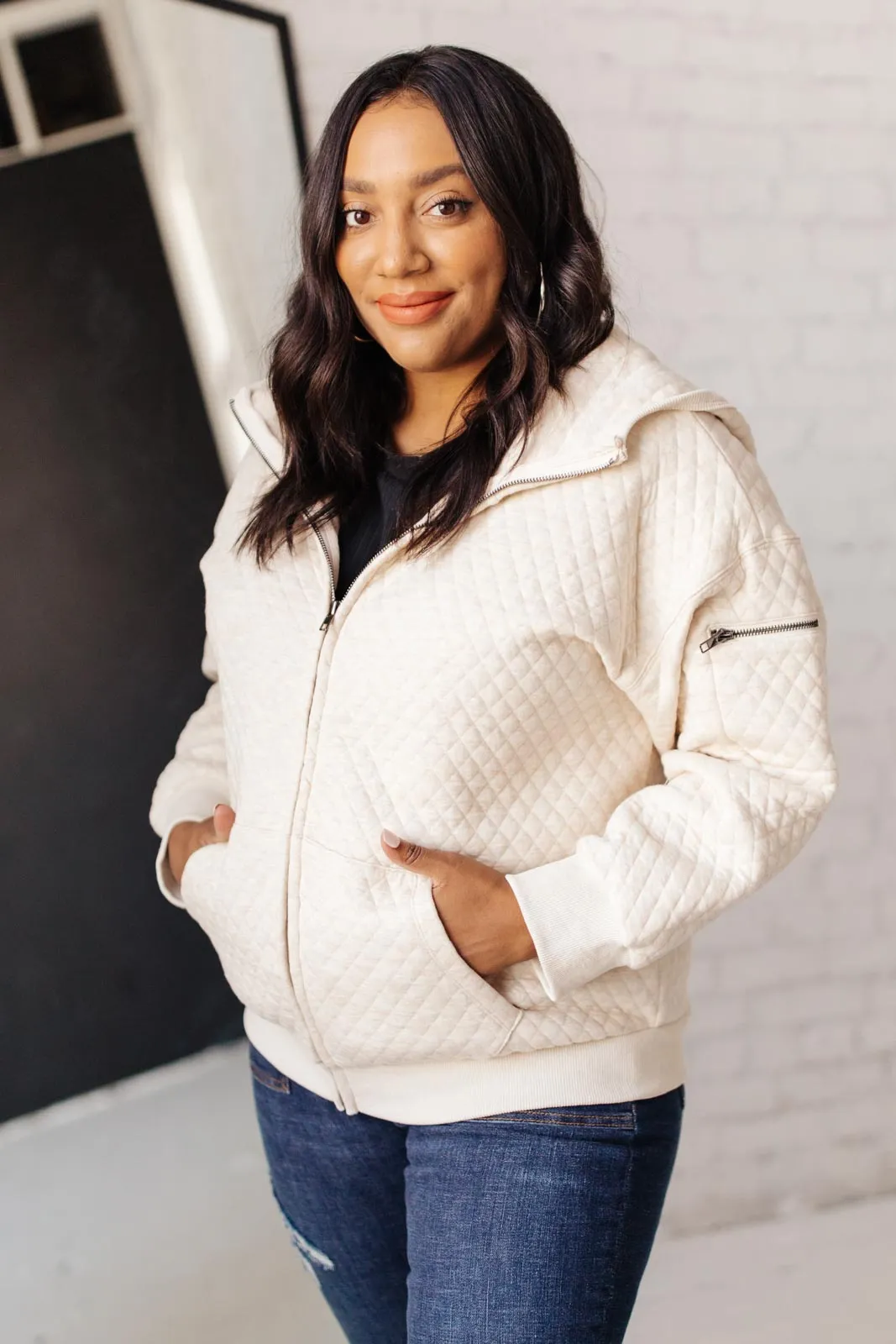 Keep Me Cozy Quilted Jacket in Cream