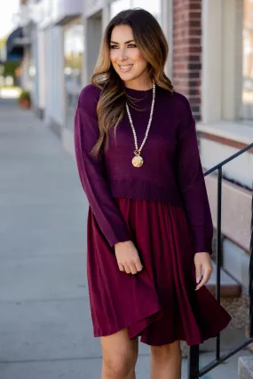 Knit Top Faux Layered Dress