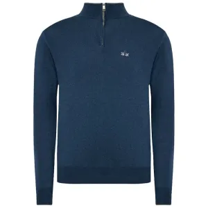 La Martina Blue Acrylic Sweater