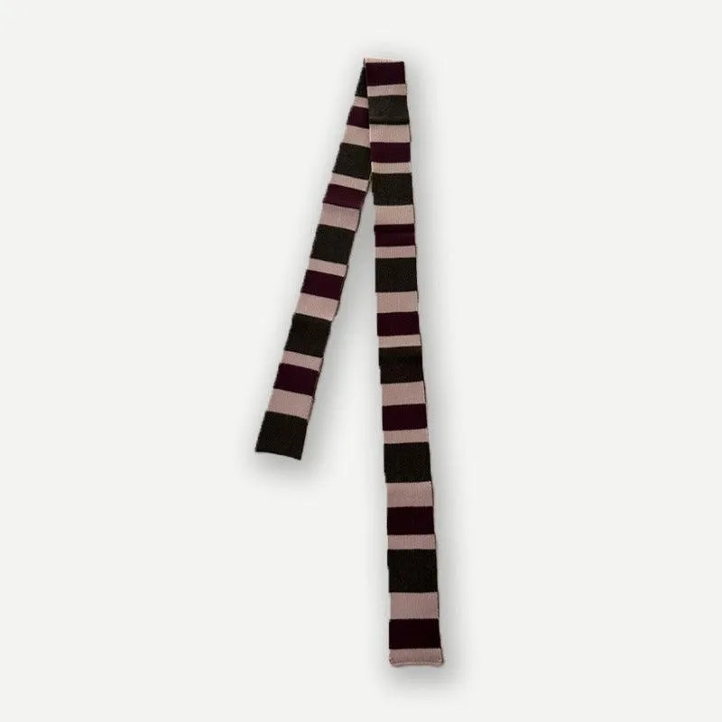 Ladies Color Block Stripe Kint Scarves YW030