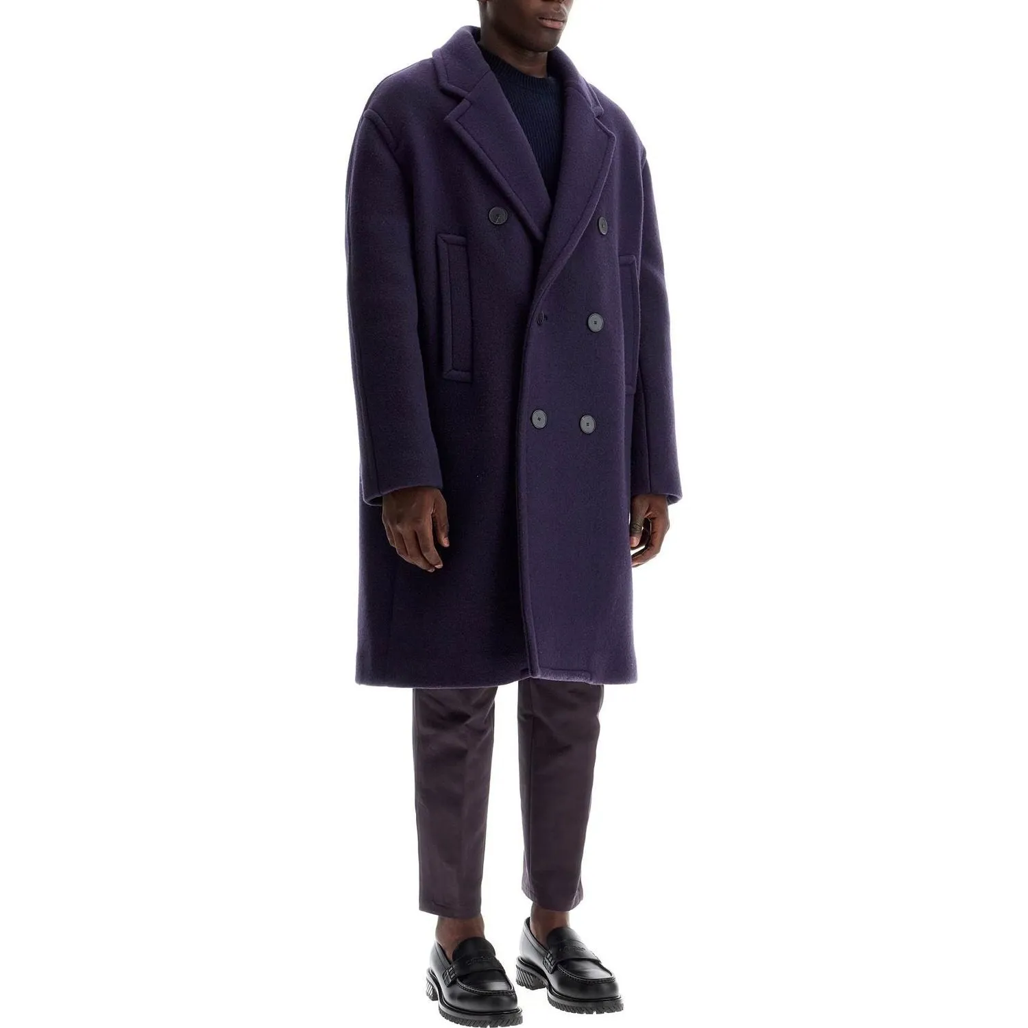 Lanvin double-breasted heavy wool coat