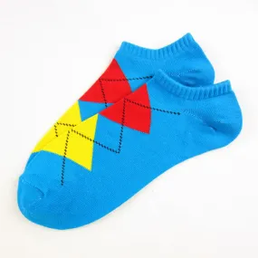 Laulax Finest Combed Cotton Trainer Socks Diamond Blue UK Size 6-11