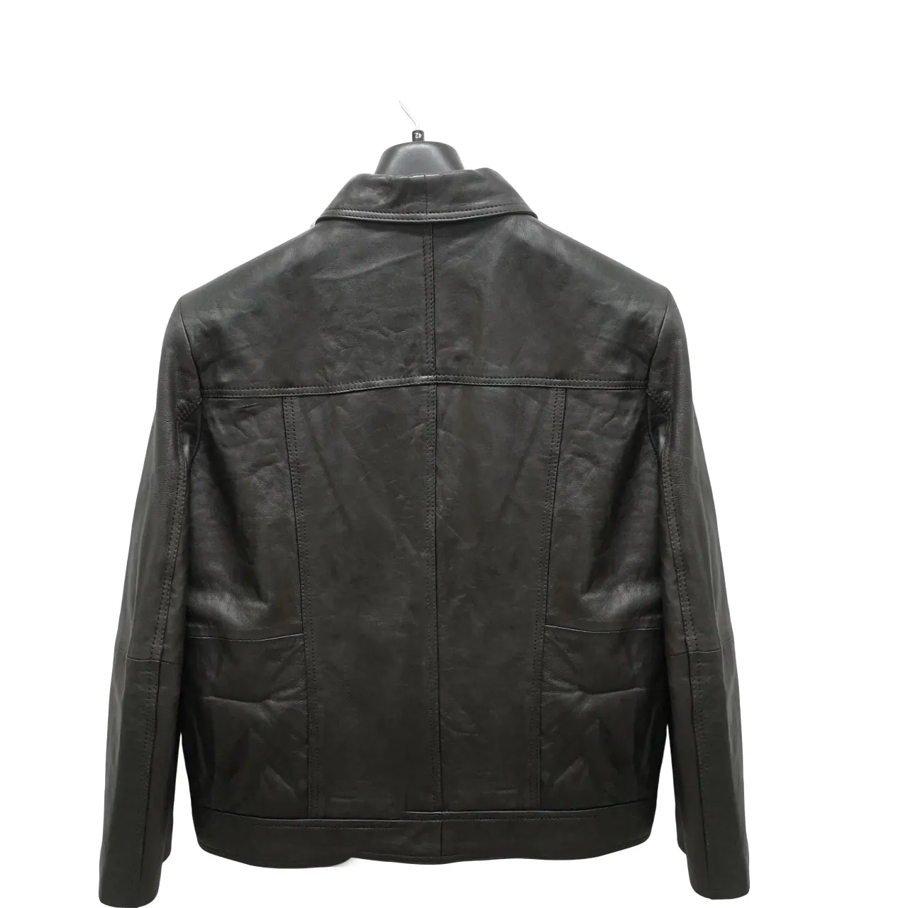 Leather Point Zip Black Jacket