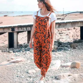 Leopard Print Loose Plus Size All-match Jumpsuit