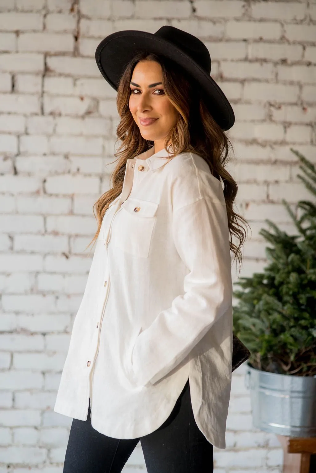 Lightweight Pocket Tunic Button Up