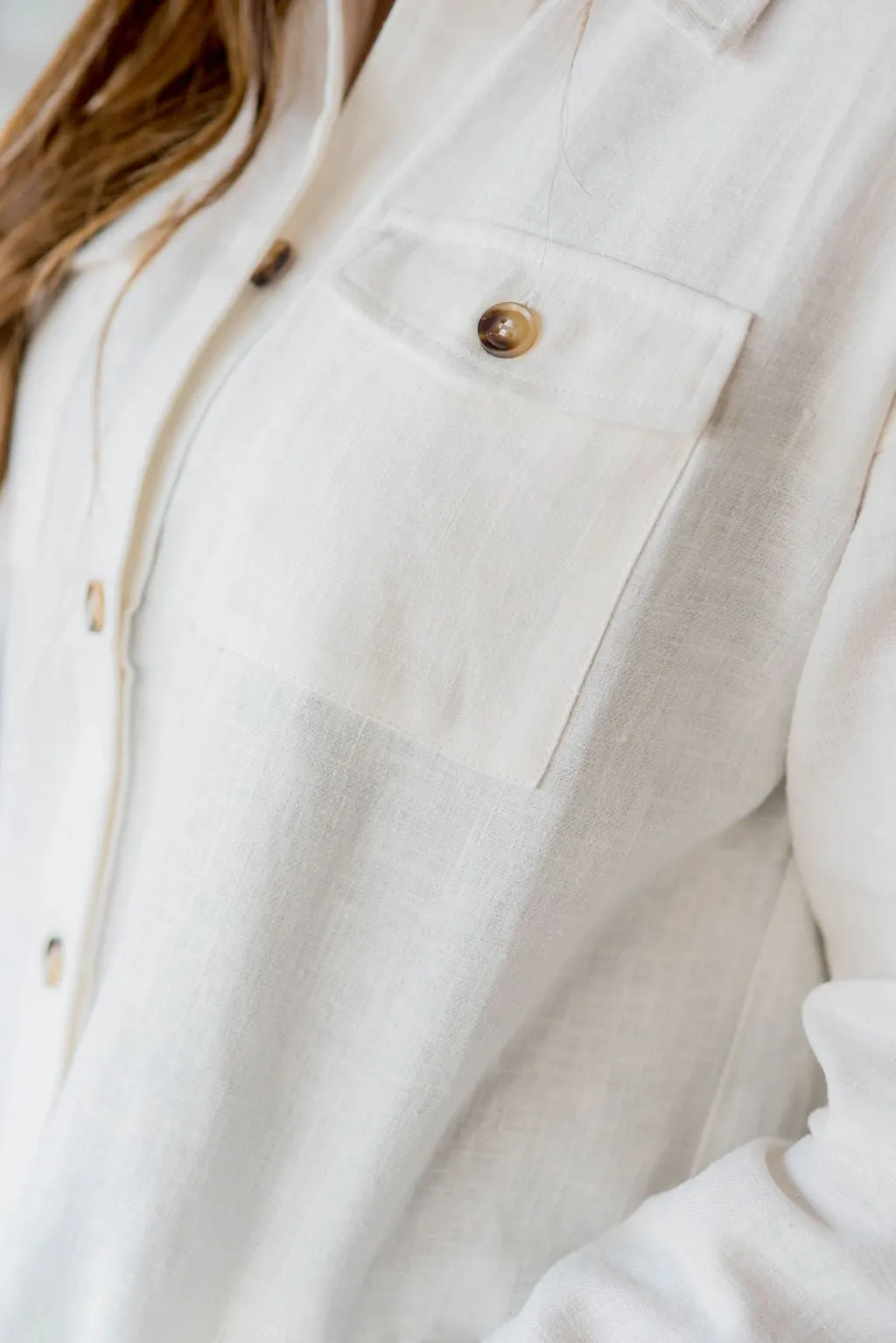 Lightweight Pocket Tunic Button Up