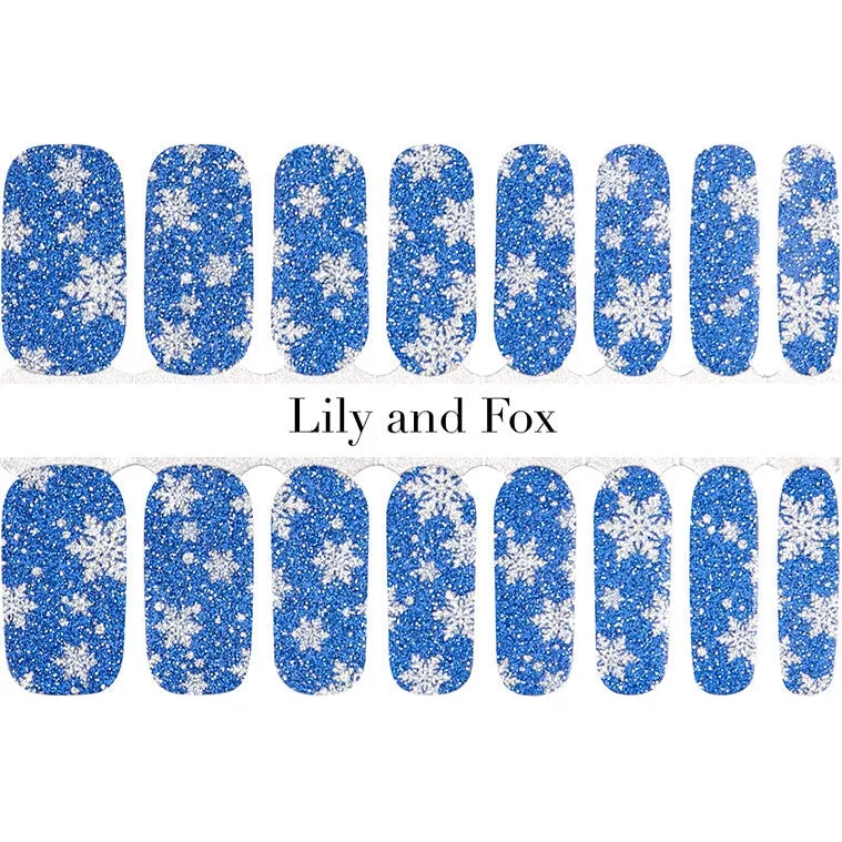 Lily And Fox - Nail Wrap - Snow - Blue (Glitter)