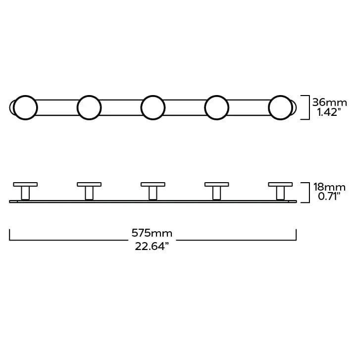 LOVELL Metal Wall Mounted Coat Rack - Brass