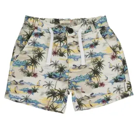 Mahalo Shorts - Cream Hawaiian