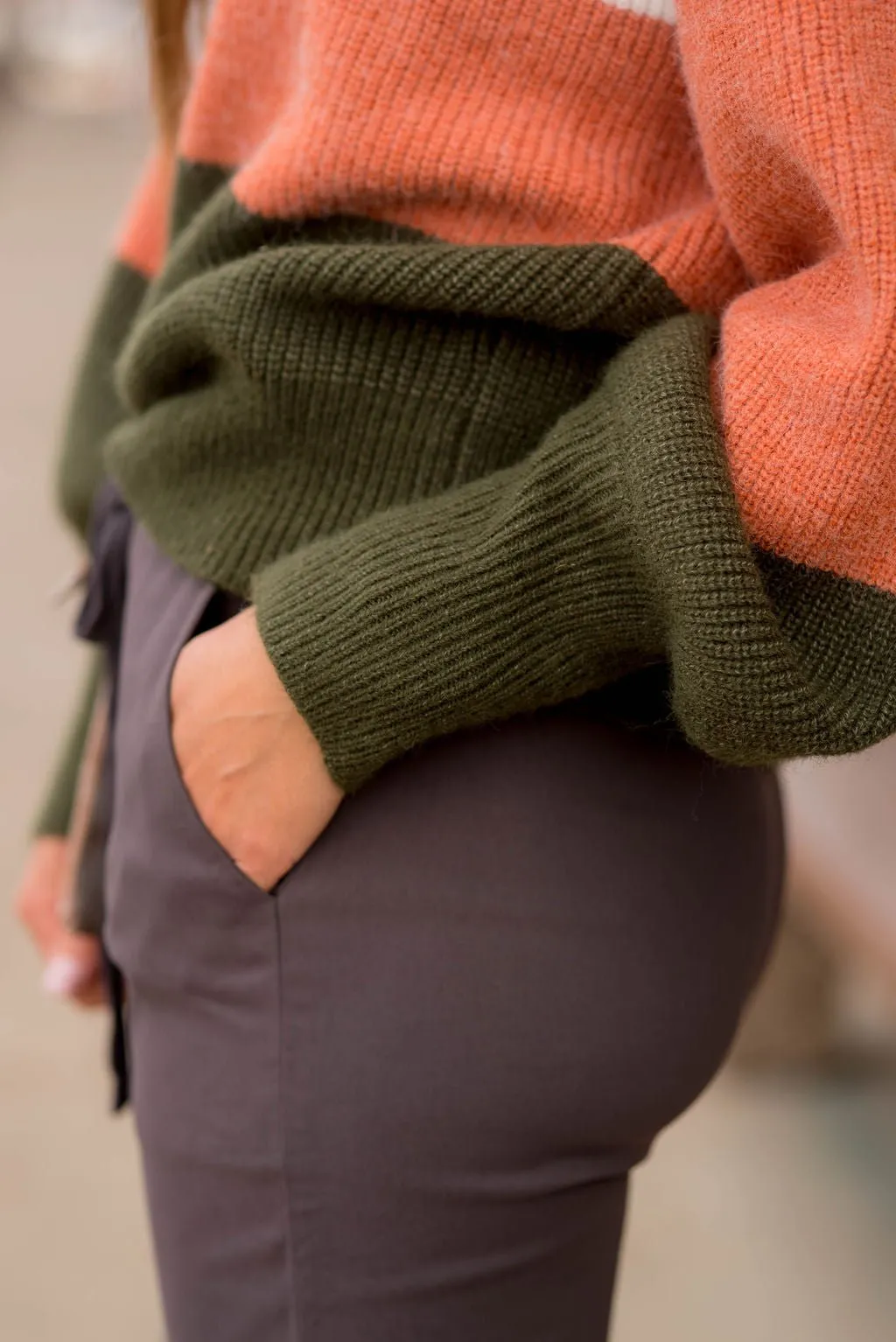 Marled Quad Colored Turtle Neck Sweater