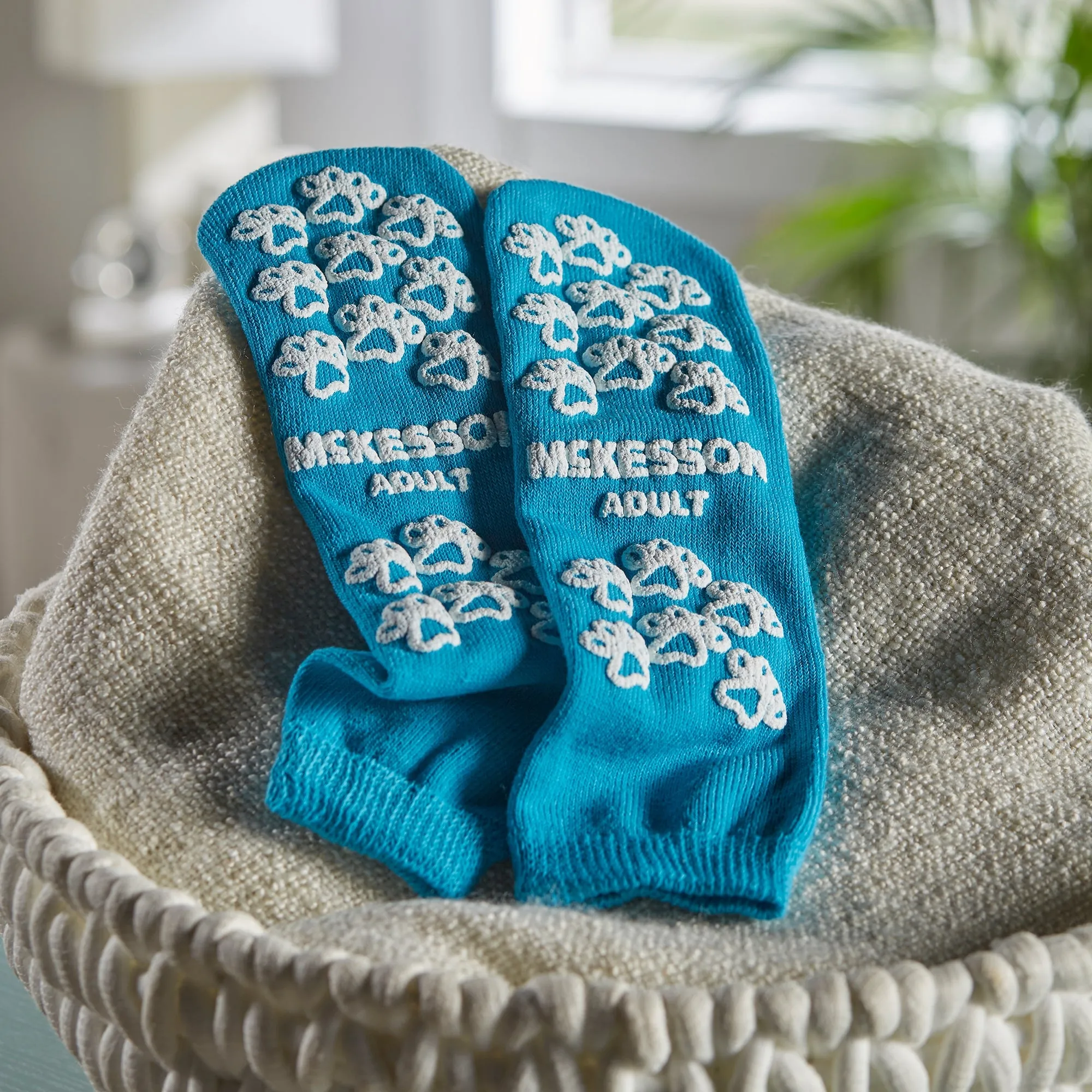 McKesson Terries™ Adult Slipper Socks, Large, Teal