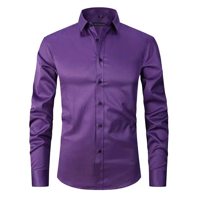 Men's Business Solid Color Fashion Slim Fit Shirt