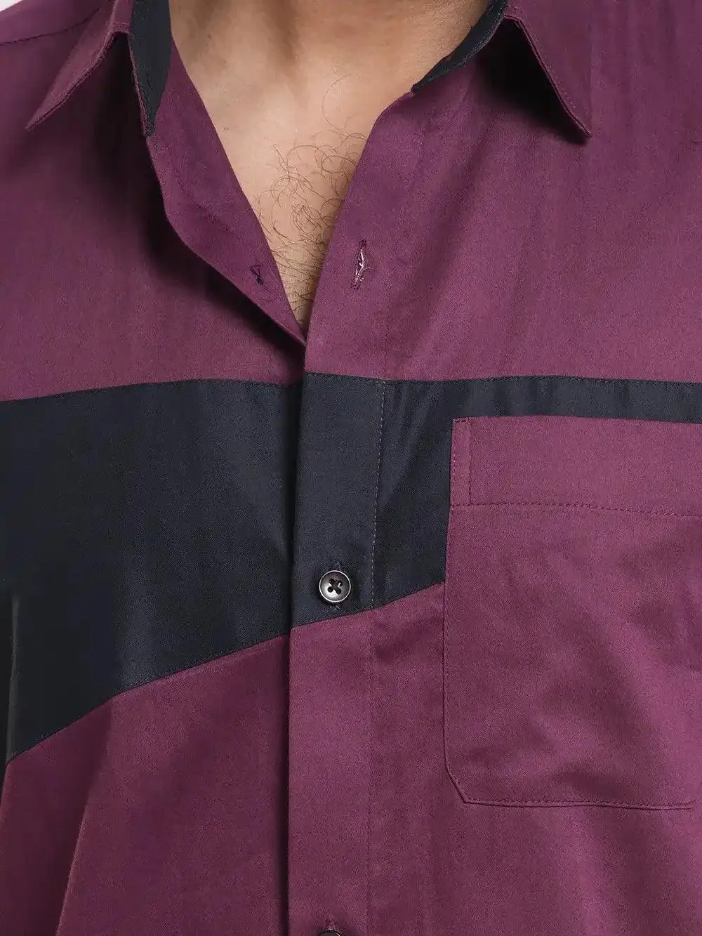 Men's Full Sleeve Casual Shirt in Burgundy