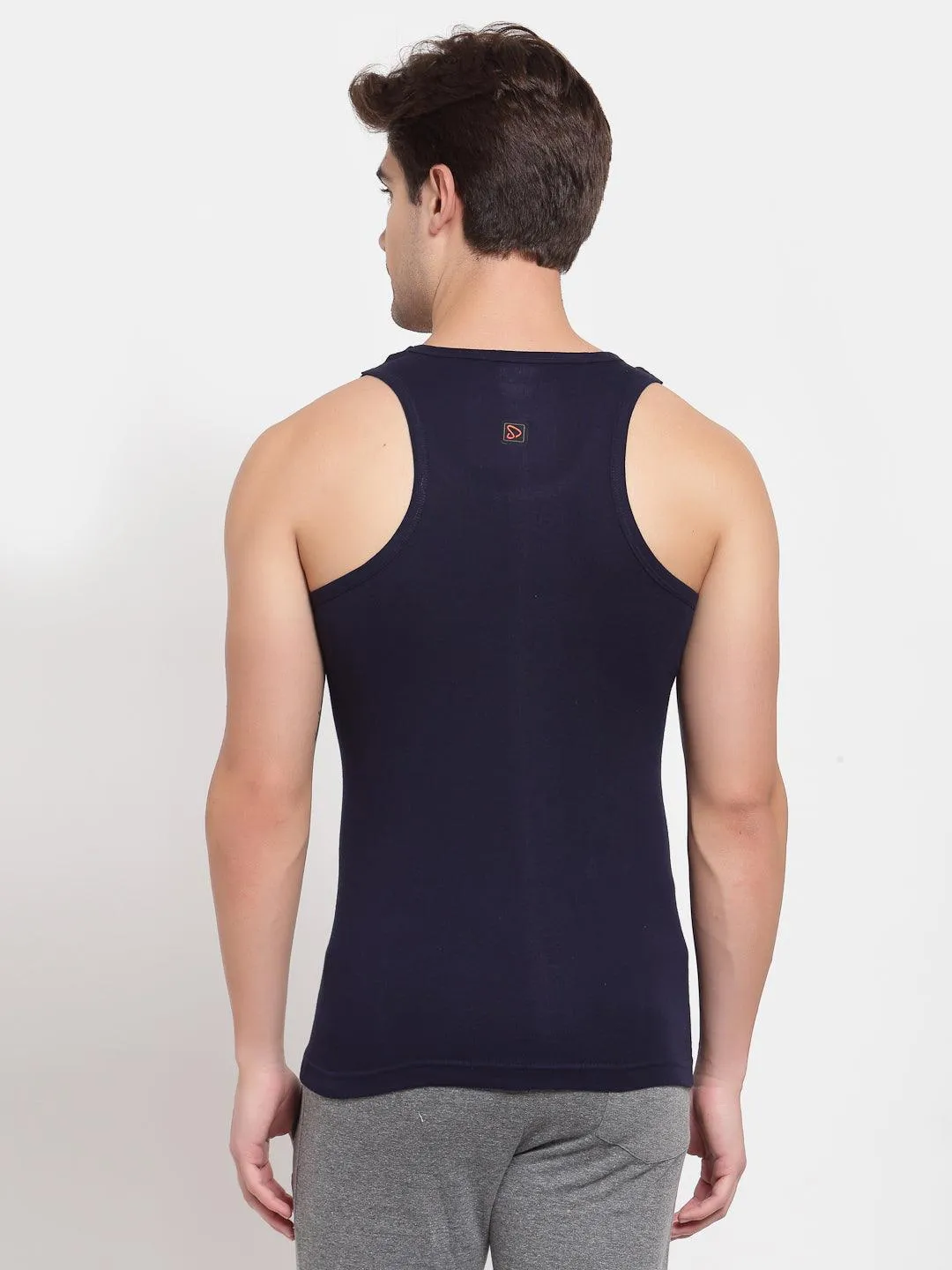 Men's Gym Vests with Contrast Side Panels - Pack 0f 2 (Olive & Navy)