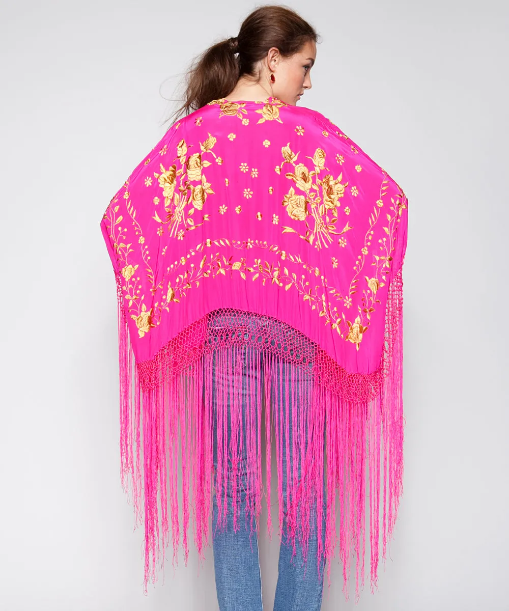 MIDNIGHT BLOOM PIANO SHAWL KIMONO