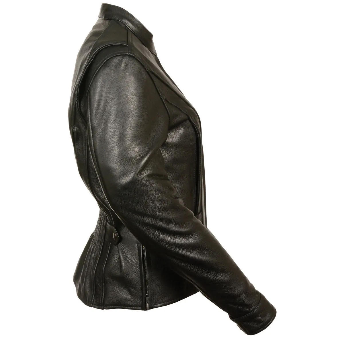 Milwaukee Leather MLL2530 Women's Vented Black Leather Scooter Jacket