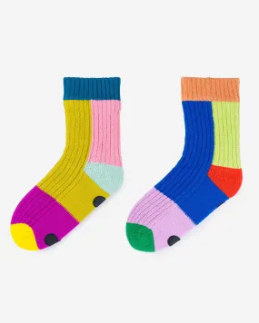 Mismatch House Socks - Rainbow