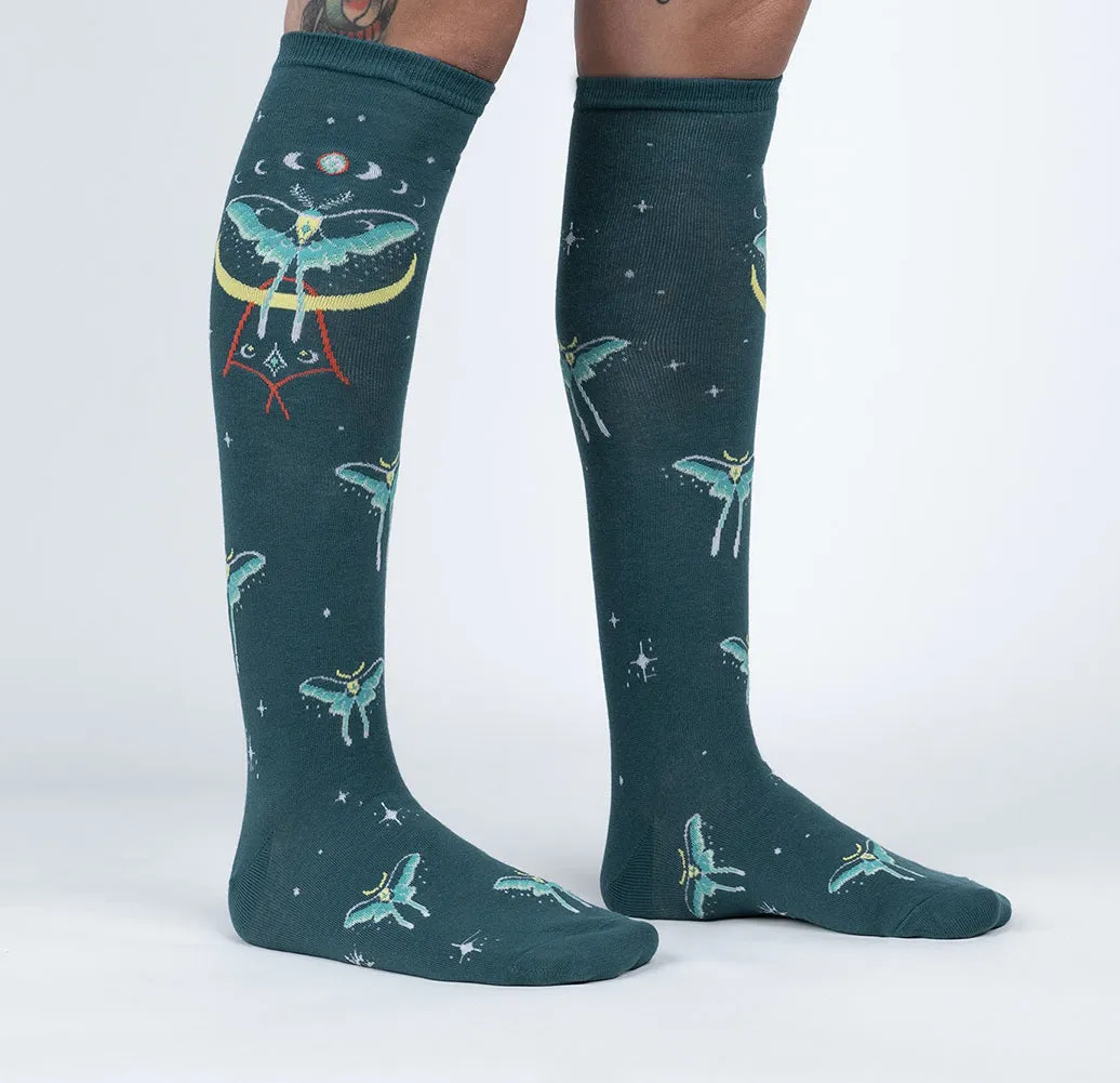 Mystic Moth, Glow In The Dark Women's Knee Highs