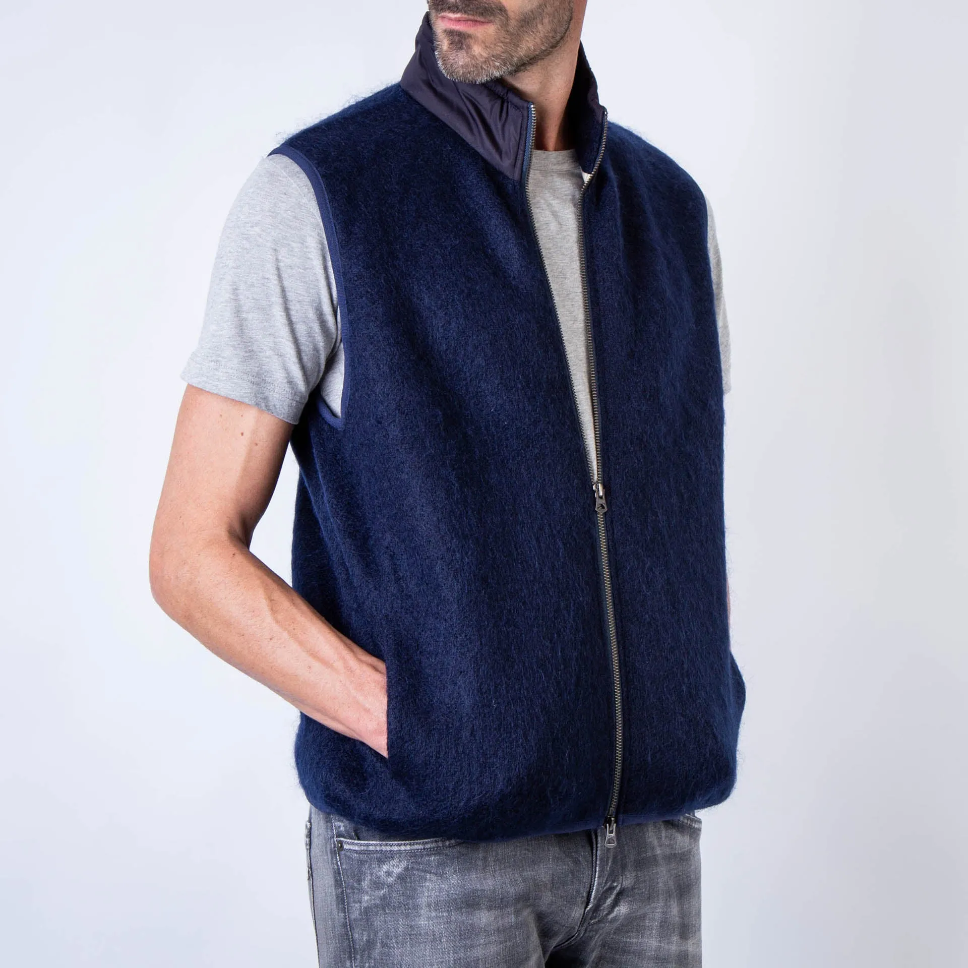 NANAMICA GILET S24FN030E NAVY BLUE