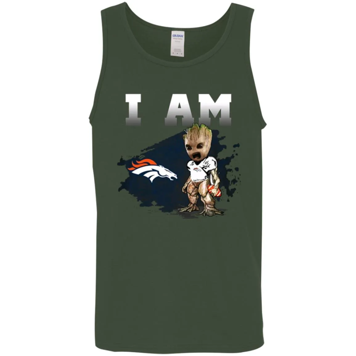 Nfl Denver Broncos I Am Groot T-shirt Men Cotton Tank