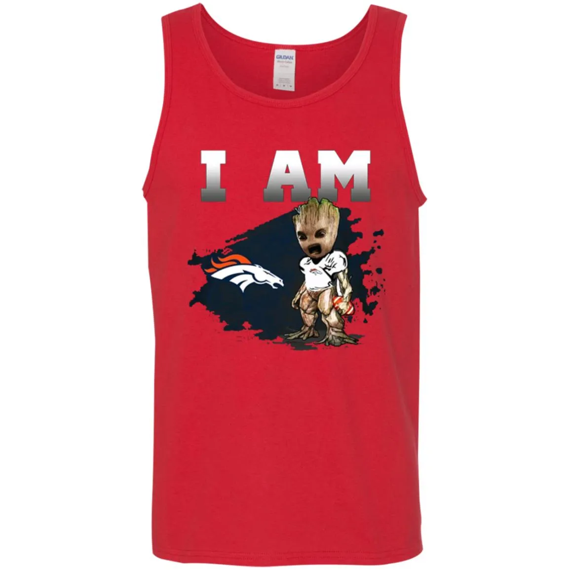 Nfl Denver Broncos I Am Groot T-shirt Men Cotton Tank