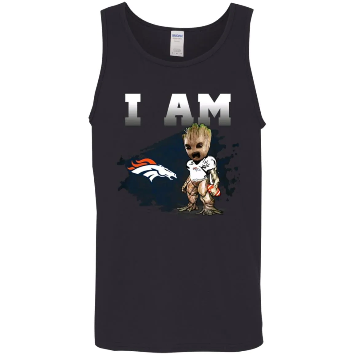 Nfl Denver Broncos I Am Groot T-shirt Men Cotton Tank