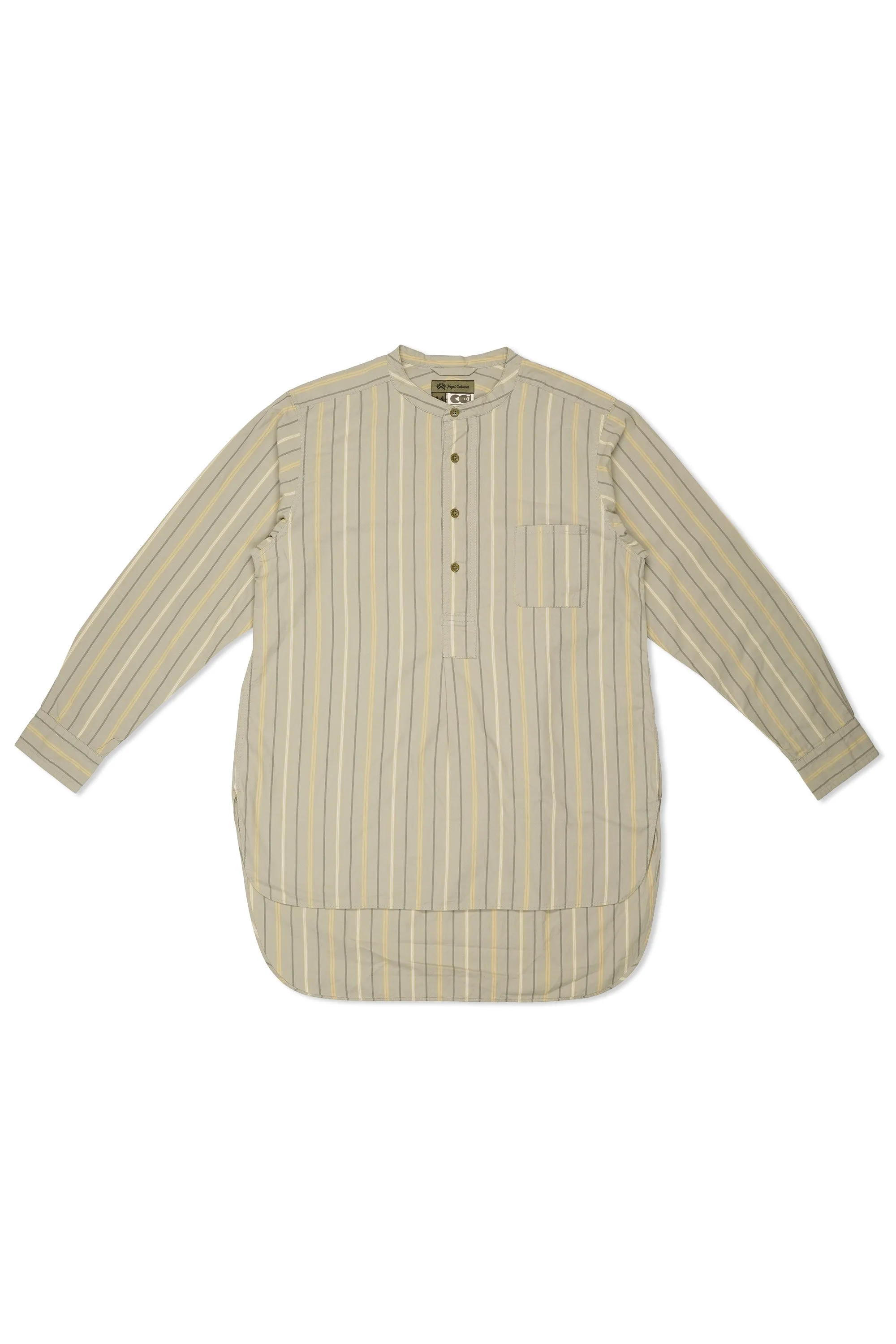 Nigel Cabourn CC22 Green Stripe Cotton Utility Pullover Shirt