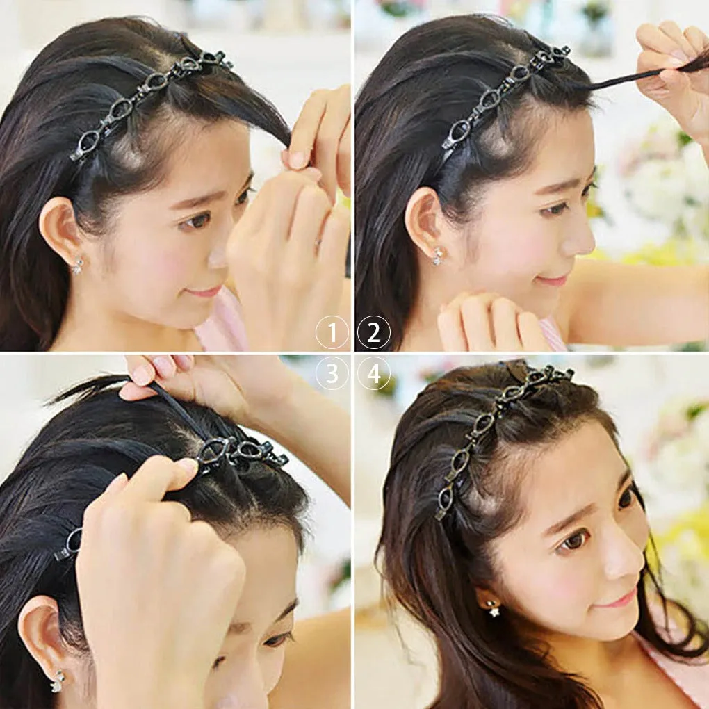 Non-Slip Headband With Clips-2PCS