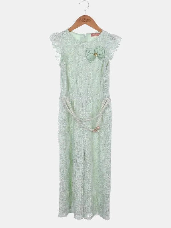 One Friday Mint Lace Jumpsuit