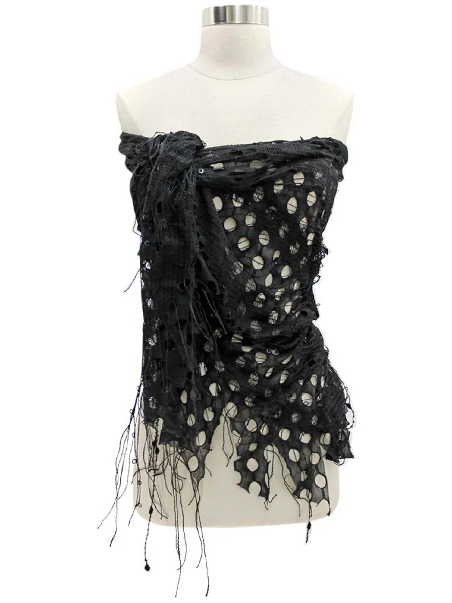 Open Knit Lace Net Fringed Shawl Scarf Wrap