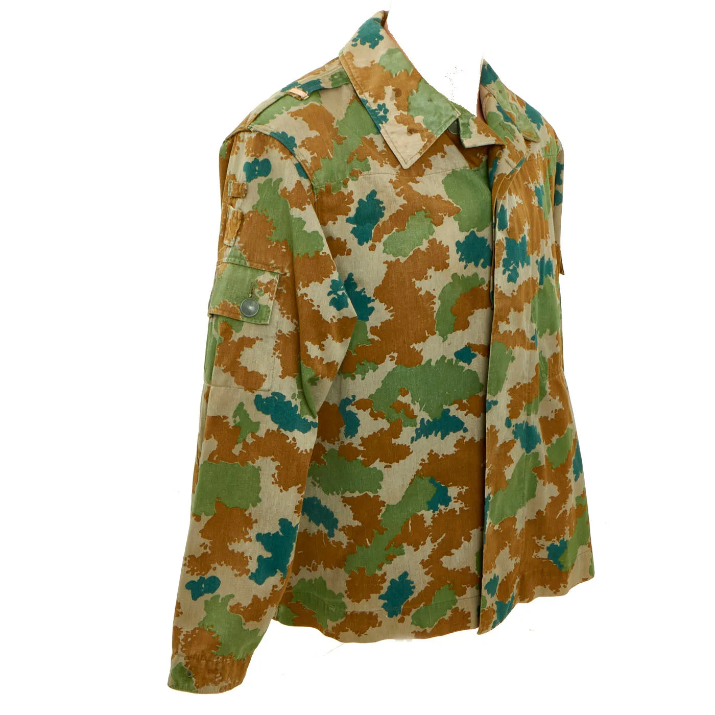 Original East German Cold War Era M58 Flächentarn “Blumentarn” Camouflage Utility Uniform Set - Blouse and Trousers Dated 1964