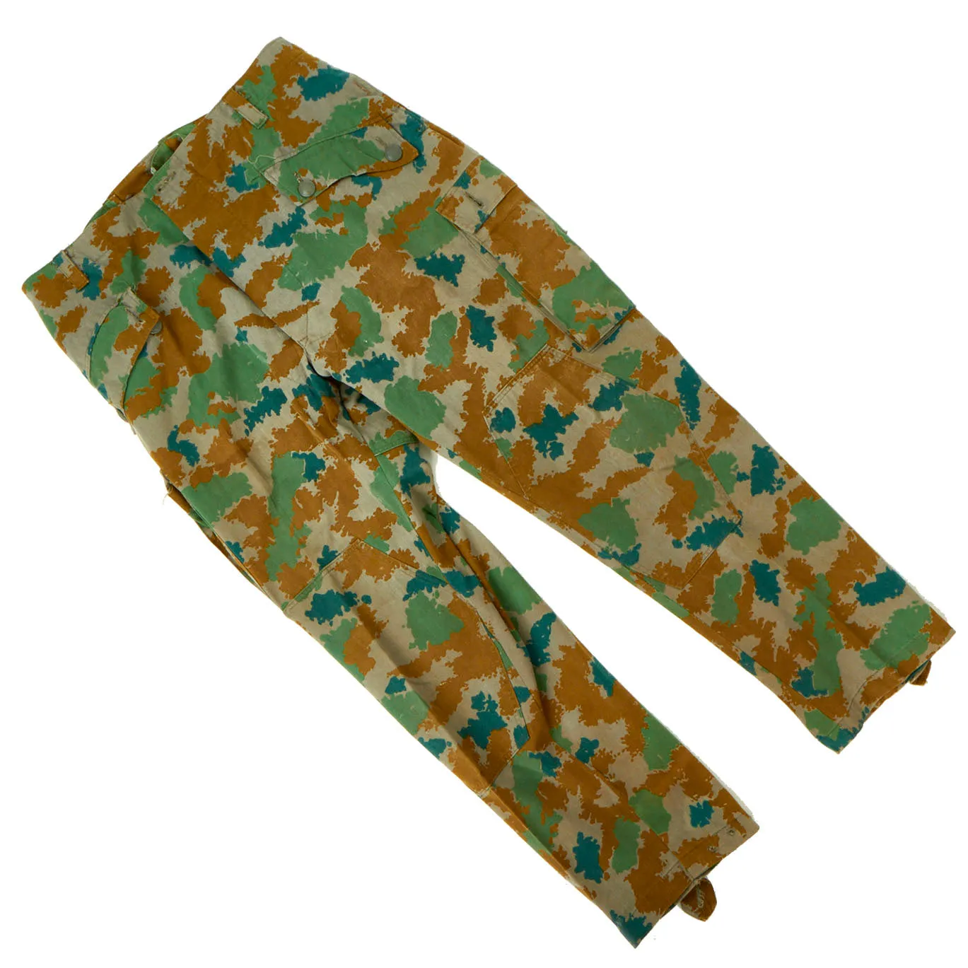 Original East German Cold War Era M58 Flächentarn “Blumentarn” Camouflage Utility Uniform Set - Blouse and Trousers Dated 1964