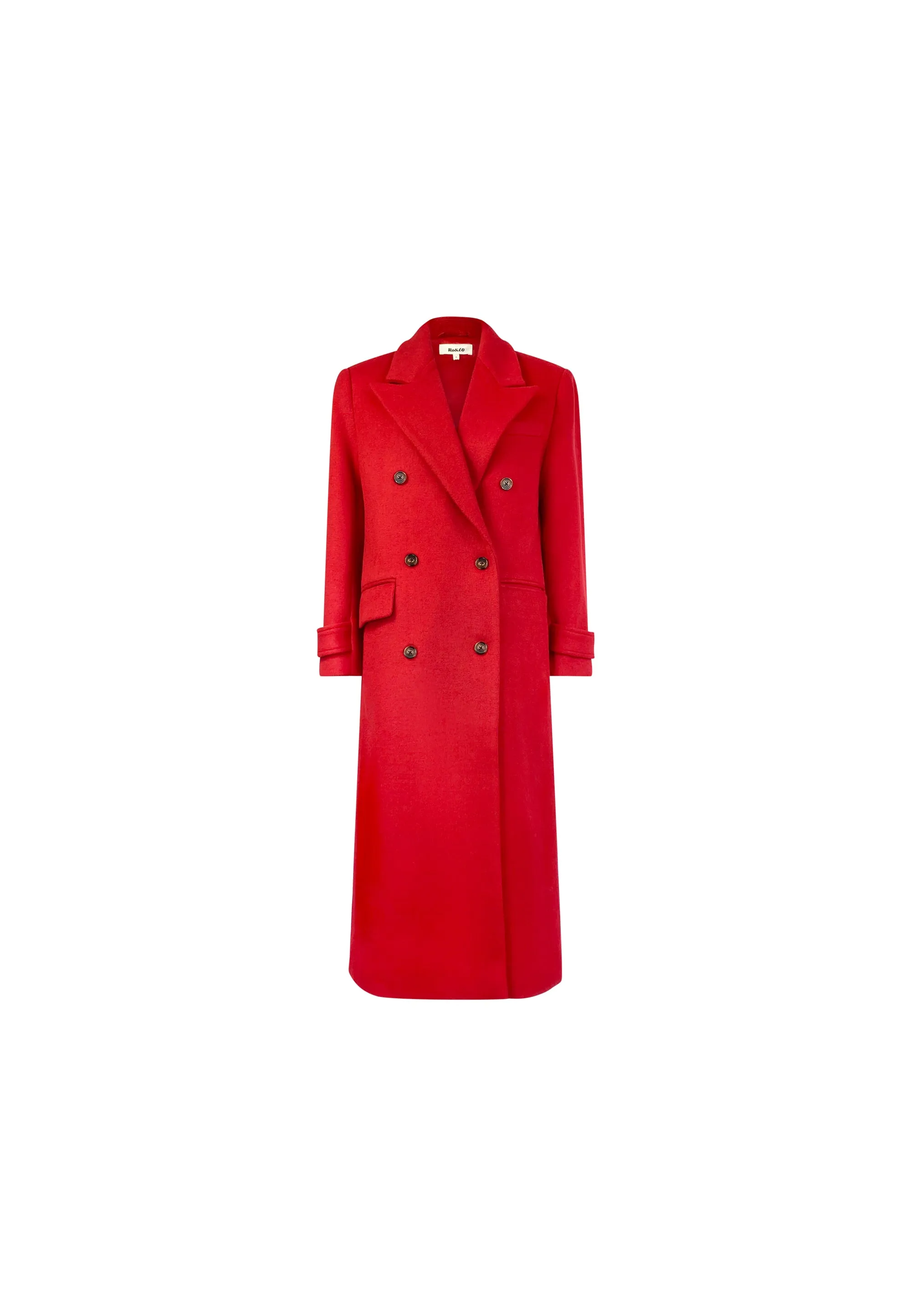 Oversized Red Wool Blend Coat