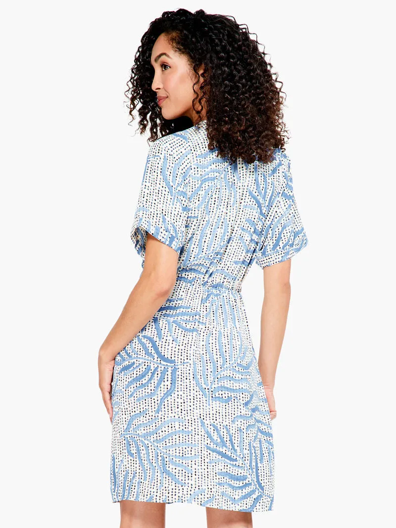 Palm Dot Dress In Blue Multi