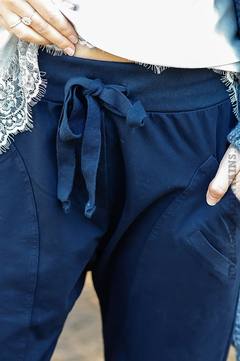 Pantalon de jogging urbain à poches bleu marine