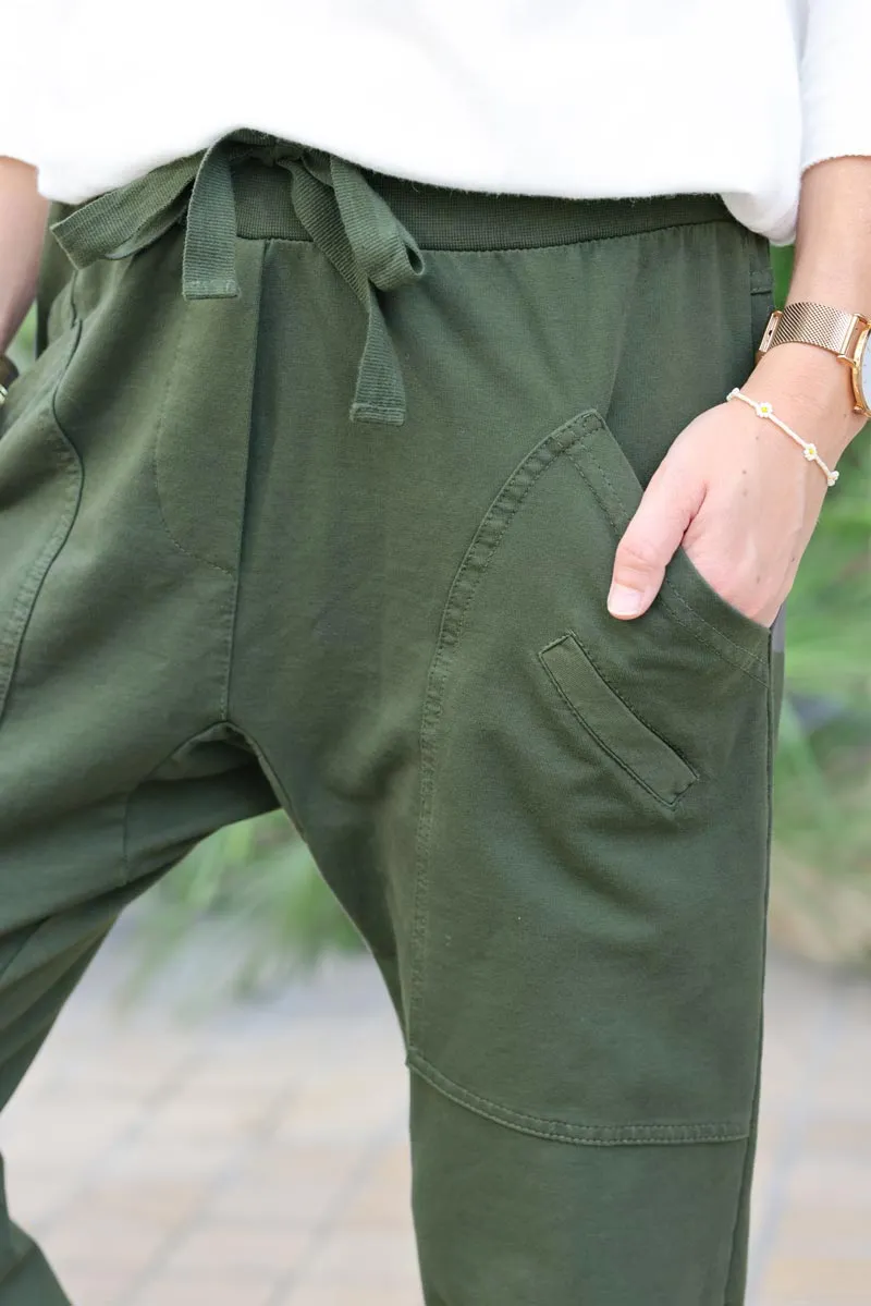 Pantalon de jogging urbain vert kaki à poches