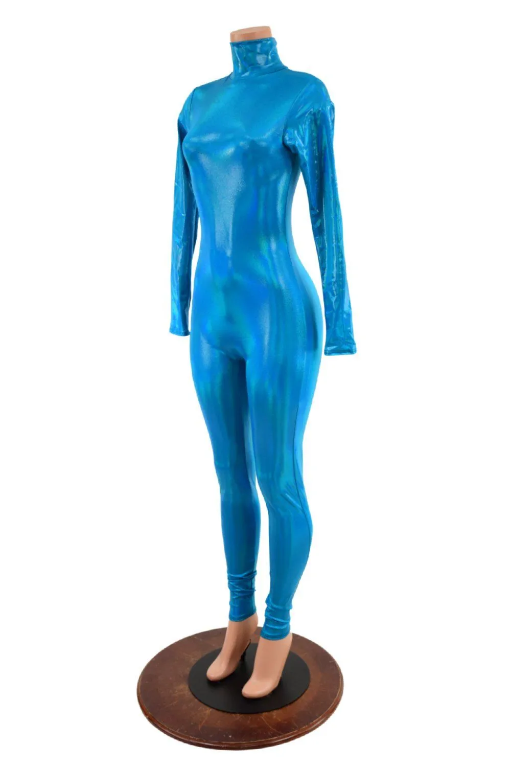 Peacock Catsuit with Back Zipper