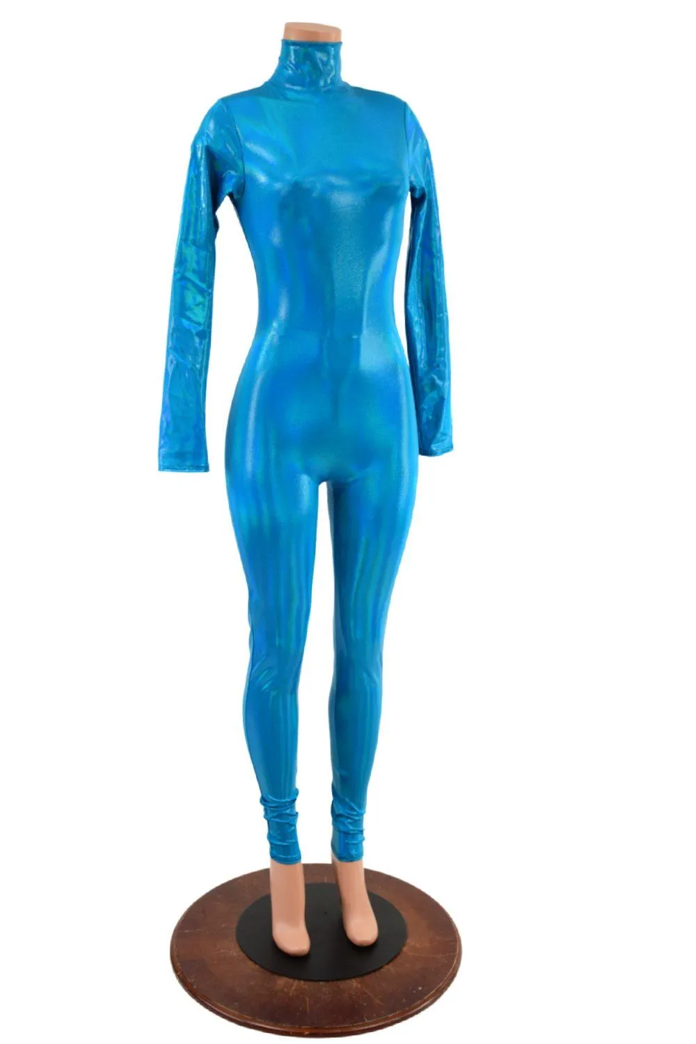 Peacock Catsuit with Back Zipper