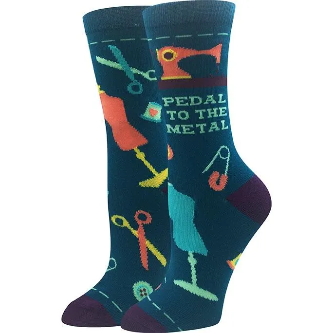 Pedal to the Metal (sewing) Women's Crew Socks