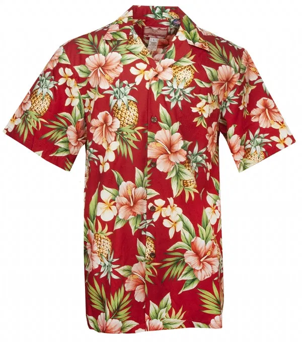 Pineapple Party Mens Shirt in Red