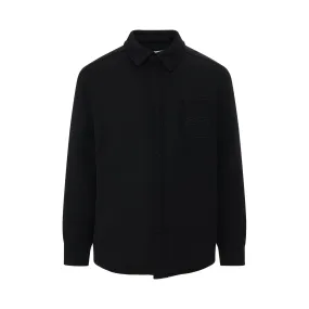 Puffer Anagram Overshirt in Black