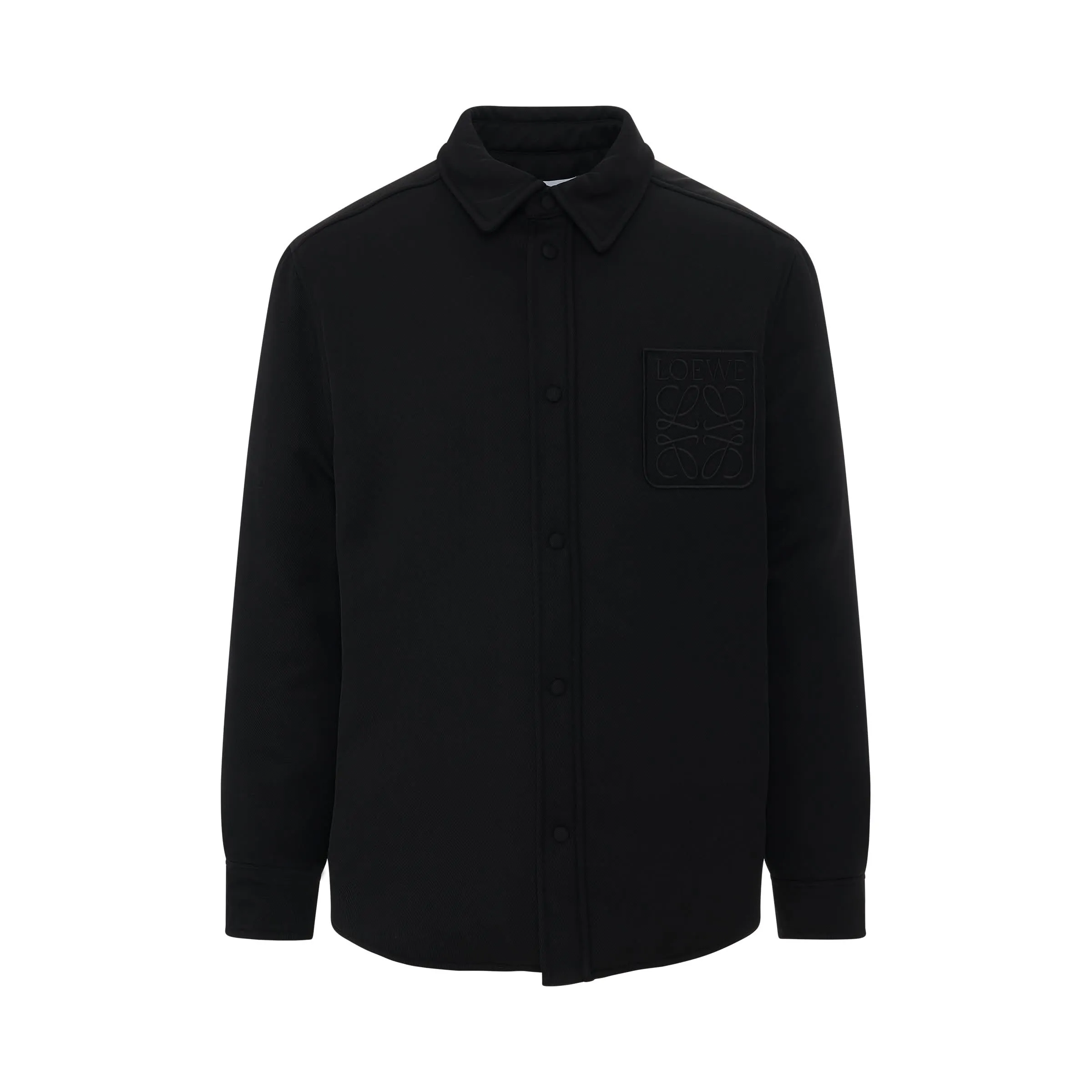 Puffer Anagram Overshirt in Black