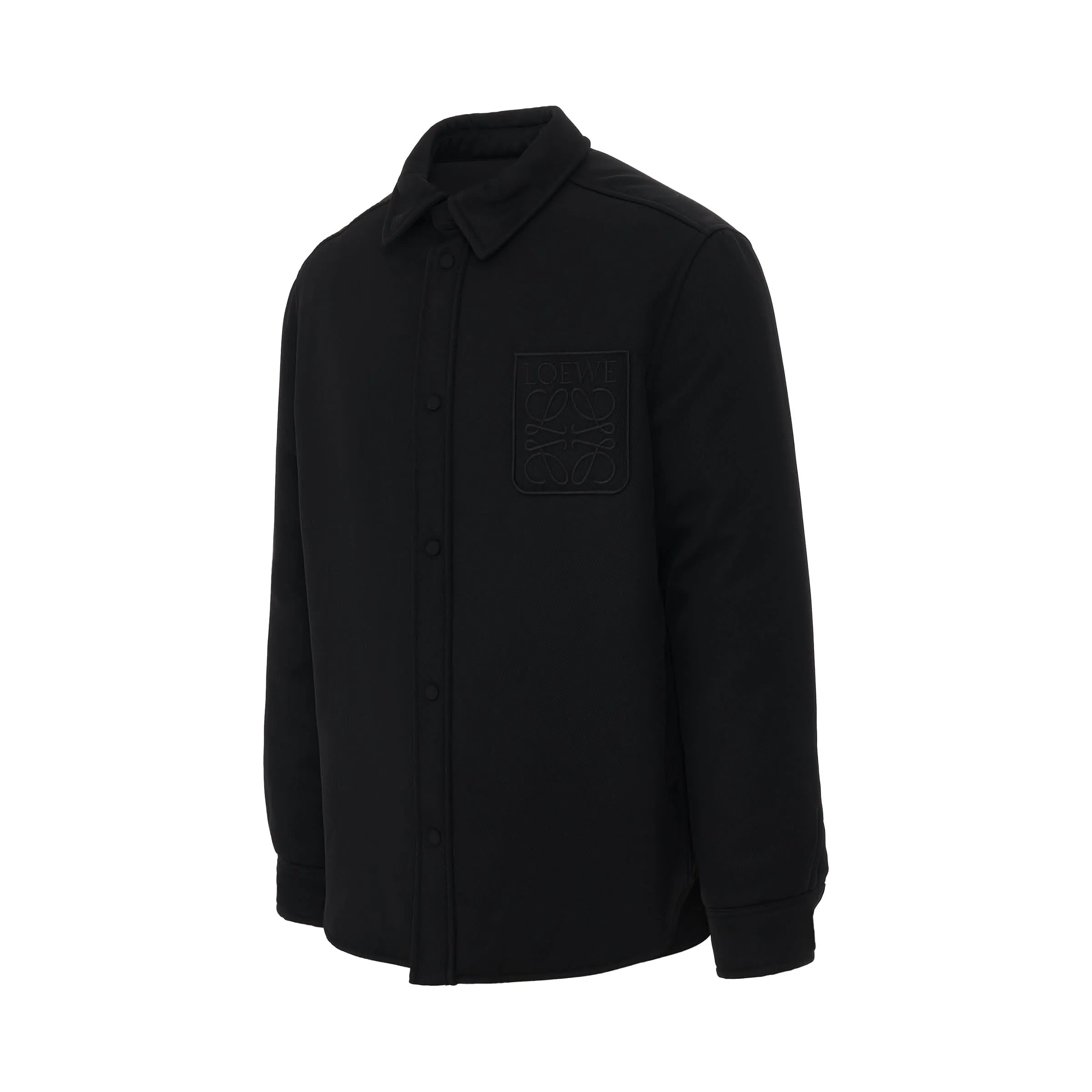 Puffer Anagram Overshirt in Black