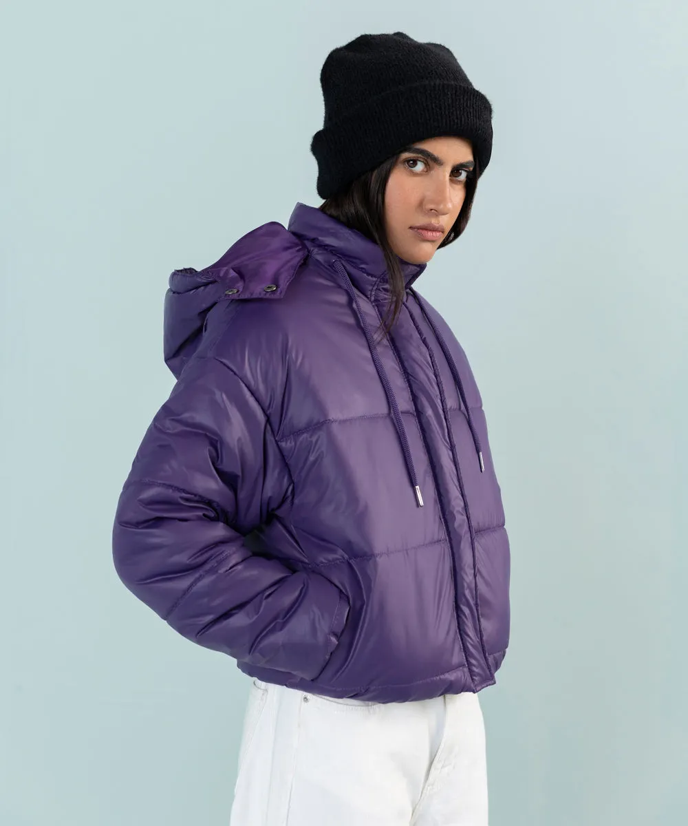 Quilted Jacket With Removable Hood