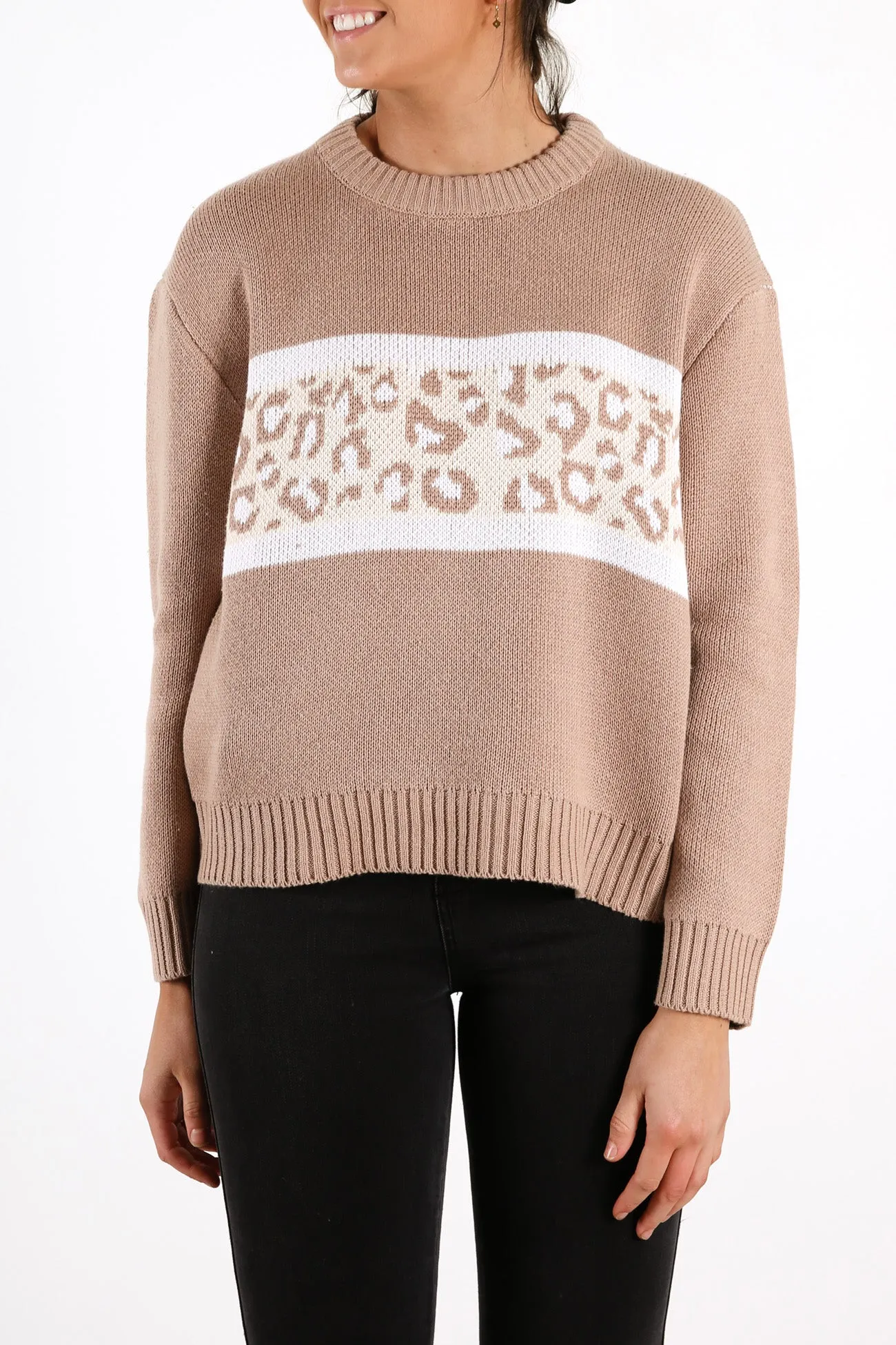 Reputation Knit Crew Brown