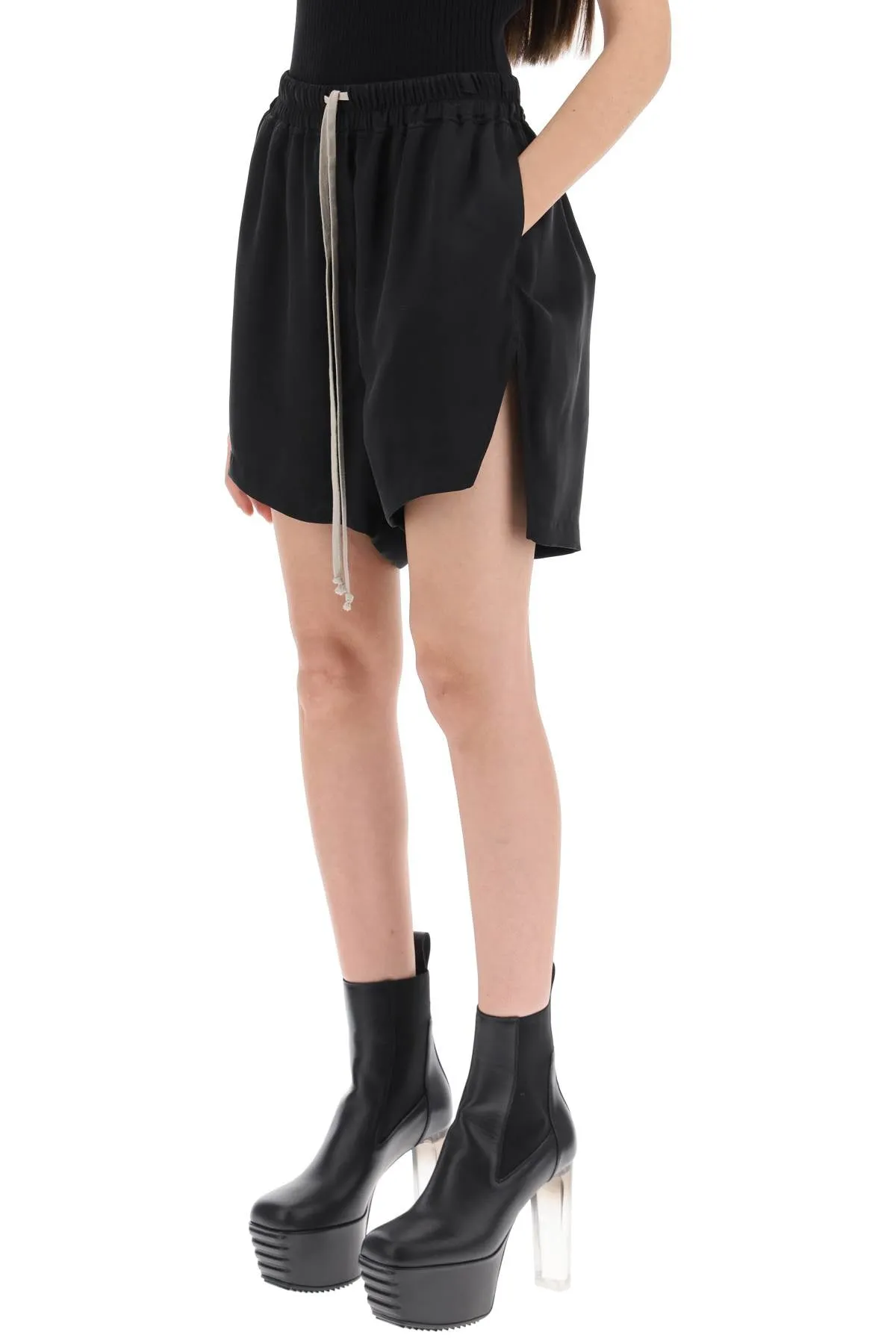 Rick owens silk satin shorts