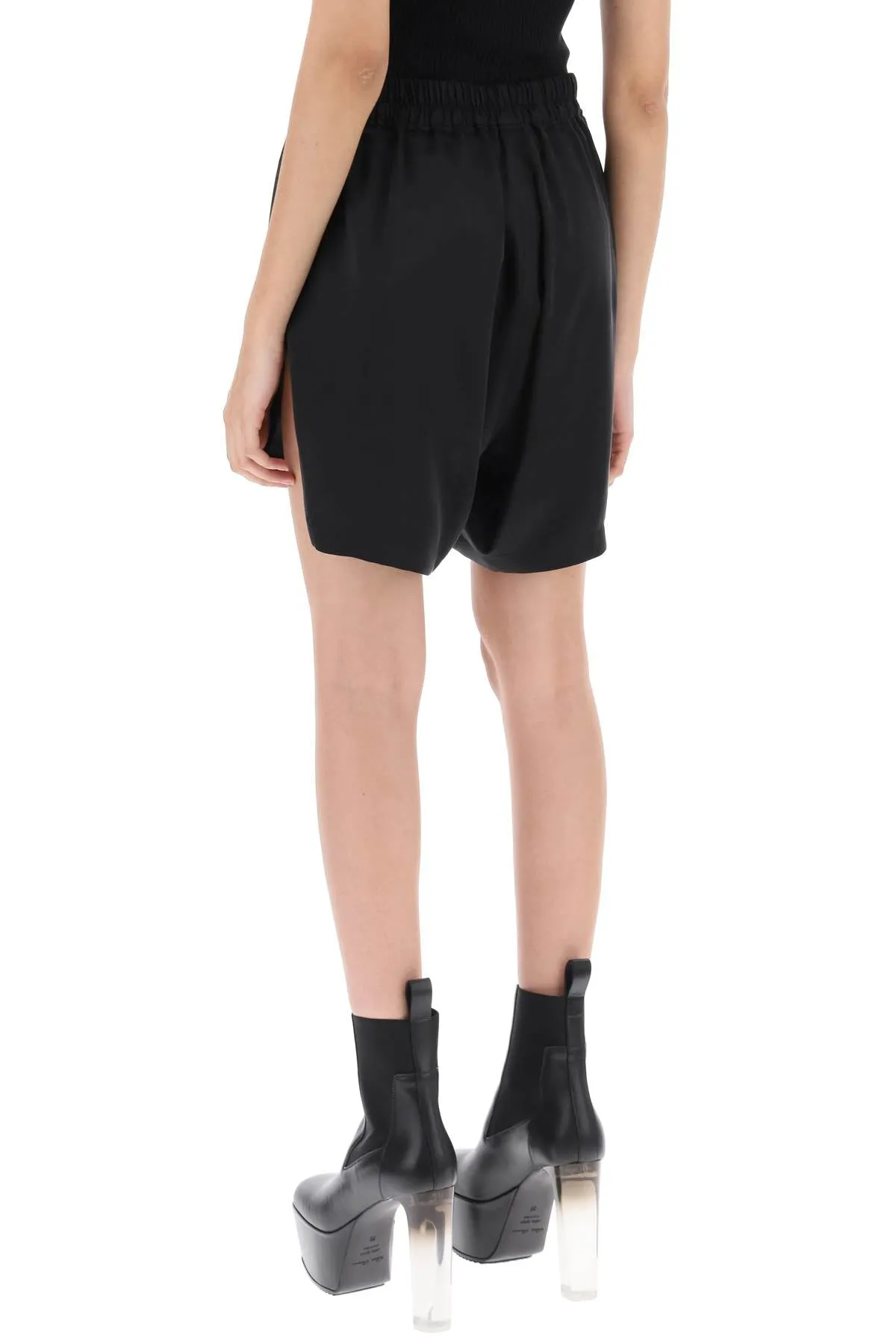 Rick owens silk satin shorts