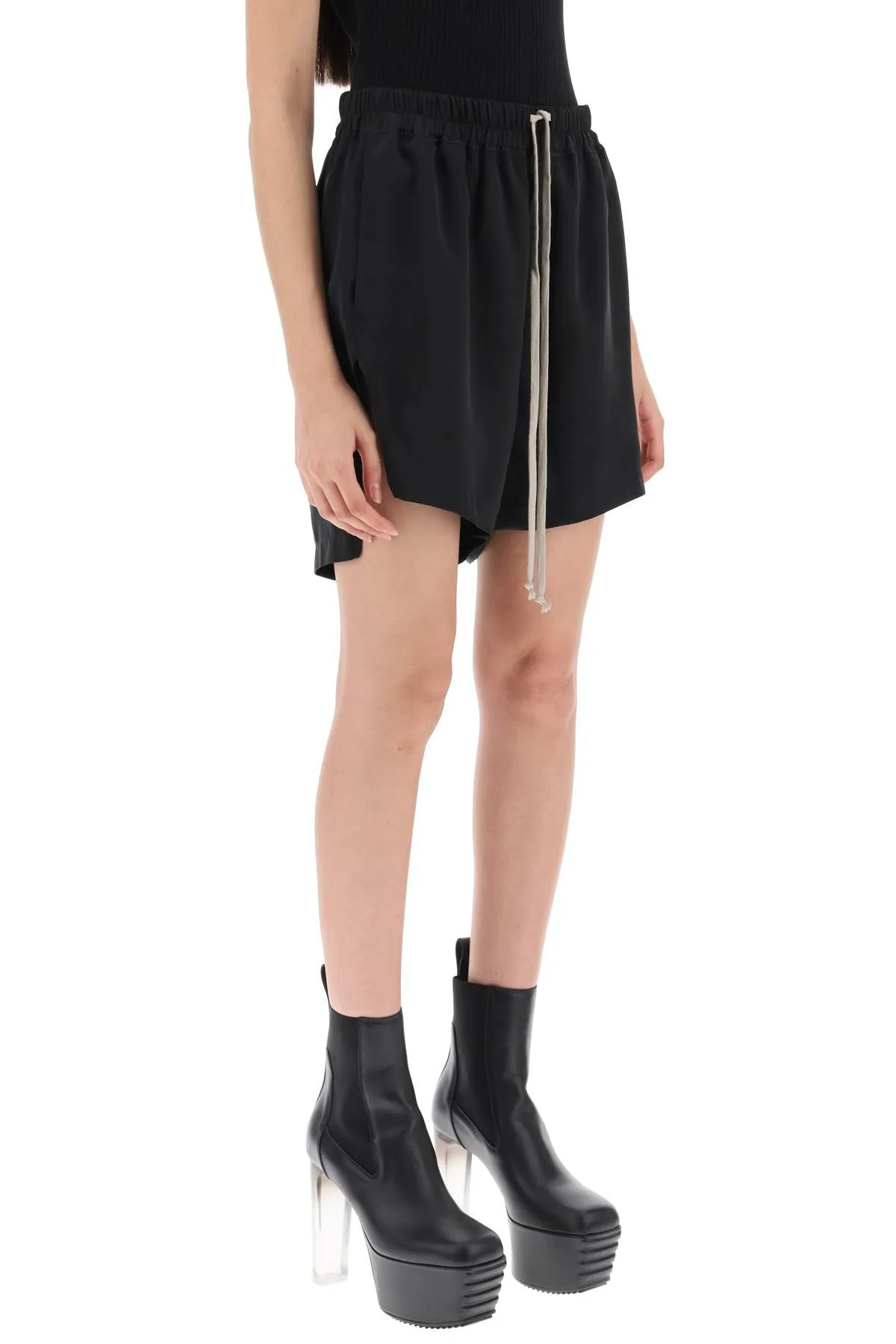 Rick owens silk satin shorts